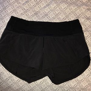 black lululemon speed up shorts